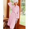 Ekouaer Long Robes for Women Super Soft Plush Fleece Warm Towel Bathrobe(Pink)
