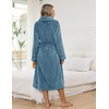 Ekouaer Long Robes for Women Super Soft Plush Fleece Warm Towel Bathrobe(Teal Blue)