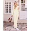Ekouaer Lounge Sets for Women Long Sleeve 2 Piece Pajamas Set with Pockets(Apricot)