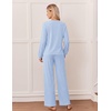 Ekouaer Lounge Sets for Women Long Sleeve 2 Piece Pajamas Set with Pockets(Blue)