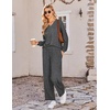 Ekouaer Lounge Sets for Women Long Sleeve 2 Piece Pajamas Set with Pockets(Dark Grey)