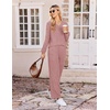 Ekouaer Lounge Sets for Women Long Sleeve 2 Piece Pajamas Set with Pockets(Dusty Rose)