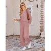 Ekouaer Lounge Sets for Women Long Sleeve 2 Piece Pajamas Set with Pockets(Dusty Rose)