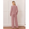 Ekouaer Lounge Sets for Women Long Sleeve 2 Piece Pajamas Set with Pockets(Dusty Rose)