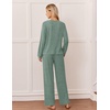 Ekouaer Lounge Sets for Women Long Sleeve 2 Piece Pajamas Set with Pockets(Lake Green)