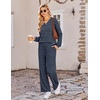 Ekouaer Lounge Sets for Women Long Sleeve 2 Piece Pajamas Set with Pockets(Navy White Stripe)