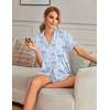 Ekouaer Pajamas for Women Set Button Down Short Sleeve Sleepwear 2 Piece pj(Blue Pentagram)