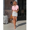 Ekouaer Pajamas for Women Set Button Down Short Sleeve Sleepwear 2 Piece pj(Pink)