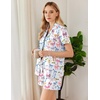 Ekouaer Pajamas for Women Set Button Down Short Sleeve Sleepwear 2 Piece pj(White Bow)