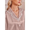 Ekouaer Satin Pajamas for Women Set 2 Piece Silk Pjs Long Sleeve Lounge Set(Champagne)