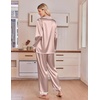 Ekouaer Satin Pajamas for Women Set 2 Piece Silk Pjs Long Sleeve Lounge Set(Champagne)