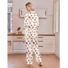 Ekouaer Satin Pajamas for Women Set 2 Piece Silk Pjs Long Sleeve Lounge Set(Cream Christmas Pattern)