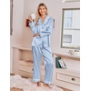 Ekouaer Satin Pajamas for Women Set 2 Piece Silk Pjs Long Sleeve Lounge Set(Light Blue)