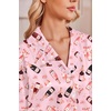 Ekouaer Satin Pajamas for Women Set 2 Piece Silk Pjs Long Sleeve Lounge Set(Pink Champagne Celebration)