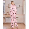 Ekouaer Satin Pajamas for Women Set 2 Piece Silk Pjs Long Sleeve Lounge Set(Pink Champagne Celebration)