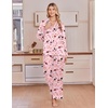 Ekouaer Satin Pajamas for Women Set 2 Piece Silk Pjs Long Sleeve Lounge Set(Pink Champagne Celebration)