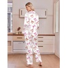 Ekouaer Satin Pajamas for Women Set 2 Piece Silk Pjs Long Sleeve Lounge Set(Pink Sweetheart Bows)
