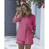 Ekouaer Summer Outfits for Women 2 Piece Sets Lounge Sets V Neck Button Down Shirt and Shorts Loungewear with Pockets(Hot Pink)