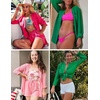 Ekouaer Summer Outfits for Women 2 Piece Sets Lounge Sets V Neck Button Down Shirt and Shorts Loungewear with Pockets(Hot Pink)