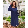 Ekouaer Women’s 3 Pack Cotton Nightgowns Long Sleeve Sleep Shirts Sleepwear(Black grey navy Blue)