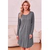 Ekouaer Women’s 3 Pack Cotton Nightgowns Long Sleeve Sleep Shirts Sleepwear(Black grey wine Red)