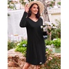 Ekouaer Women’s 3 Pack Cotton Nightgowns Long Sleeve Sleep Shirts Sleepwear(Black navy Blue purple)