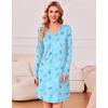 Ekouaer Women’s 3 Pack Cotton Nightgowns Long Sleeve Sleep Shirts Sleepwear(Cup butterfly black Cat)