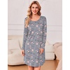 Ekouaer Women’s 3 Pack Cotton Nightgowns Long Sleeve Sleep Shirts Sleepwear(Cup butterfly star)