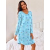 Ekouaer Women’s 3 Pack Cotton Nightgowns Long Sleeve Sleep Shirts Sleepwear(Cup butterfly star)