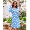 Ekouaer Women’s 3 Pack Cotton Nightgowns Long Sleeve Sleep Shirts Sleepwear(Cup moon star)