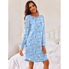 Ekouaer Women’s 3 Pack Cotton Nightgowns Long Sleeve Sleep Shirts Sleepwear(Dog cat rose Red Cup)