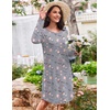 Ekouaer Women’s 3 Pack Cotton Nightgowns Long Sleeve Sleep Shirts Sleepwear(Moon cup rose Red Cup)