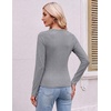 Ekouaer Womens Long Sleeve Color Block Raglan Shirts Fitted Thermal Tops(Light Grey)