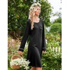 Ekouaer Womens Long Sleeve Nightgown Crewneck Sleepshirt Soft Sleep Dress(Black)