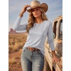 Ekouaer Womens Long Sleeve Shirts Casual Tops Crewneck Thermal Tshirts(Light Grey)