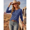 Ekouaer Womens Long Sleeve Shirts Casual Tops Crewneck Thermal Tshirts(Navy Blue)