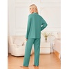 Ekouaer Womens Pajama Sets 2 Piece Long Sleeve Sleepwear Soft Button Up Pjs(Aqua Green)