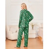 Ekouaer Womens Pajama Sets 2 Piece Long Sleeve Sleepwear Soft Button Up Pjs(Christmas Green)