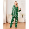Ekouaer Womens Pajama Sets 2 Piece Long Sleeve Sleepwear Soft Button Up Pjs(Christmas Green)
