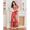 Ekouaer Womens Pajama Sets 2 Piece Long Sleeve Sleepwear Soft Button Up Pjs(Christmas Red)