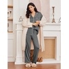 Ekouaer Womens Pajama Sets 2 Piece Long Sleeve Sleepwear Soft Button Up Pjs(Dark Gray)