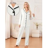 Ekouaer Womens Pajama Sets 2 Piece Long Sleeve Sleepwear Soft Button Up Pjs(White)