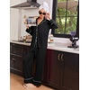 Ekouaer Womens Pajama Sets 2 Piece Lounge Sets Button Down Long Sleeve Pjs(Black)