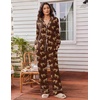 Ekouaer Womens Pajama Sets 2 Piece Lounge Sets Button Down Long Sleeve Pjs(Cheetah)