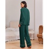 Ekouaer Womens Pajama Sets 2 Piece Lounge Sets Button Down Long Sleeve Pjs(Green)