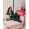 Ekouaer Womens Pajama Sets 2 Piece Lounge Sets Button Down Long Sleeve Pjs(Green)
