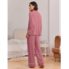 Ekouaer Womens Pajama Sets 2 Piece Lounge Sets Button Down Long Sleeve Pjs(Mauve)