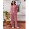 Ekouaer Womens Pajama Sets 2 Piece Lounge Sets Button Down Long Sleeve Pjs(Mauve)