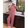 Ekouaer Womens Pajama Sets 2 Piece Lounge Sets Button Down Long Sleeve Pjs(Mauve)