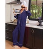 Ekouaer Womens Pajama Sets 2 Piece Lounge Sets Button Down Long Sleeve Pjs(Navy)